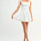 MABLE Shoulder Tie Corset Panel Mini Dress