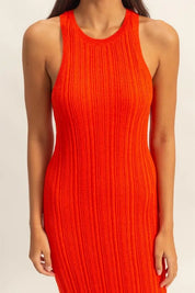HYFVE Round Neck Bodycon Ribbed Knit Dress | Midi Dresses Daverri Fashions