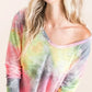 BiBi Tie Dye Print Low Gauge Knit Top - DAVERRI FASHIONS