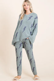 BiBi Cozy Soft Hairy Popcorn Sweater Pants | Pants Daverri Fashions