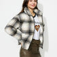 Plaid Zip Up Long Sleeve Jacket - DAVERRI FASHIONS