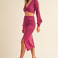 MABLE Front Twisted Knit Top and Midi Skirt Set