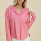 Double Take Full Size High-Low Dropped Shoulder Long Sleeve Hoodie - DAVERRI FASHIONS