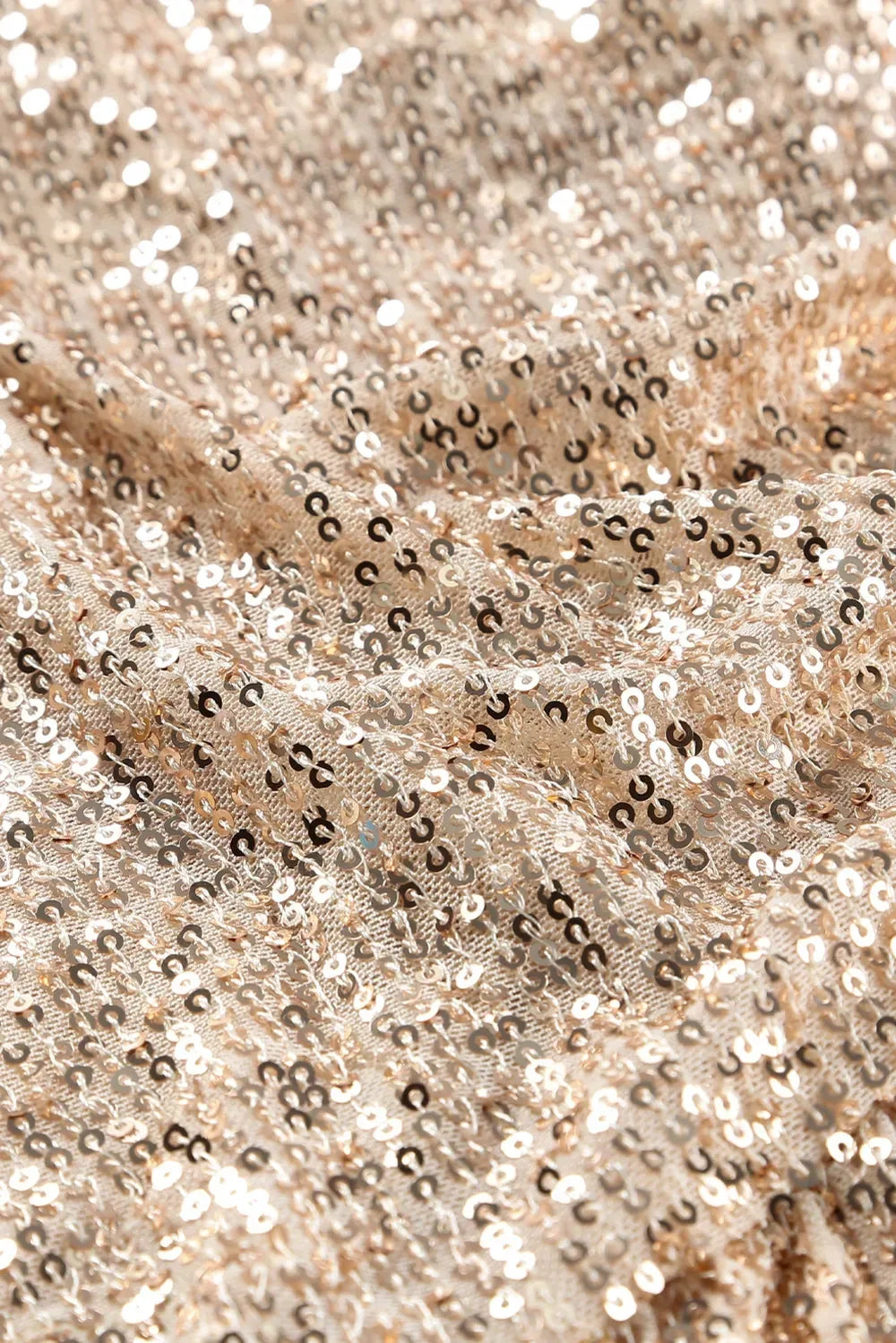 Sequin Knot Round Neck Long Sleeve Mini Dress - DAVERRI FASHIONS