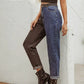 Two Tone Straight Leg Jeans - DAVERRI FASHIONS