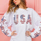 BiBi American Flag USA and Star Sequin Sweatshirt Sweatshirts