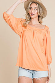 Culture Code Square Neck Puff Sleeve Top Shirts & Tops