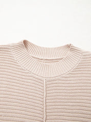 Texture Knitted Dropped Shoulder Sweater | Sweaters Daverri Fashions