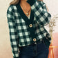 Plaid Button-Down Cardigan - DAVERRI FASHIONS