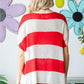 First Love USA Flag Drop Shoulder Knit Top Plus Size Tops