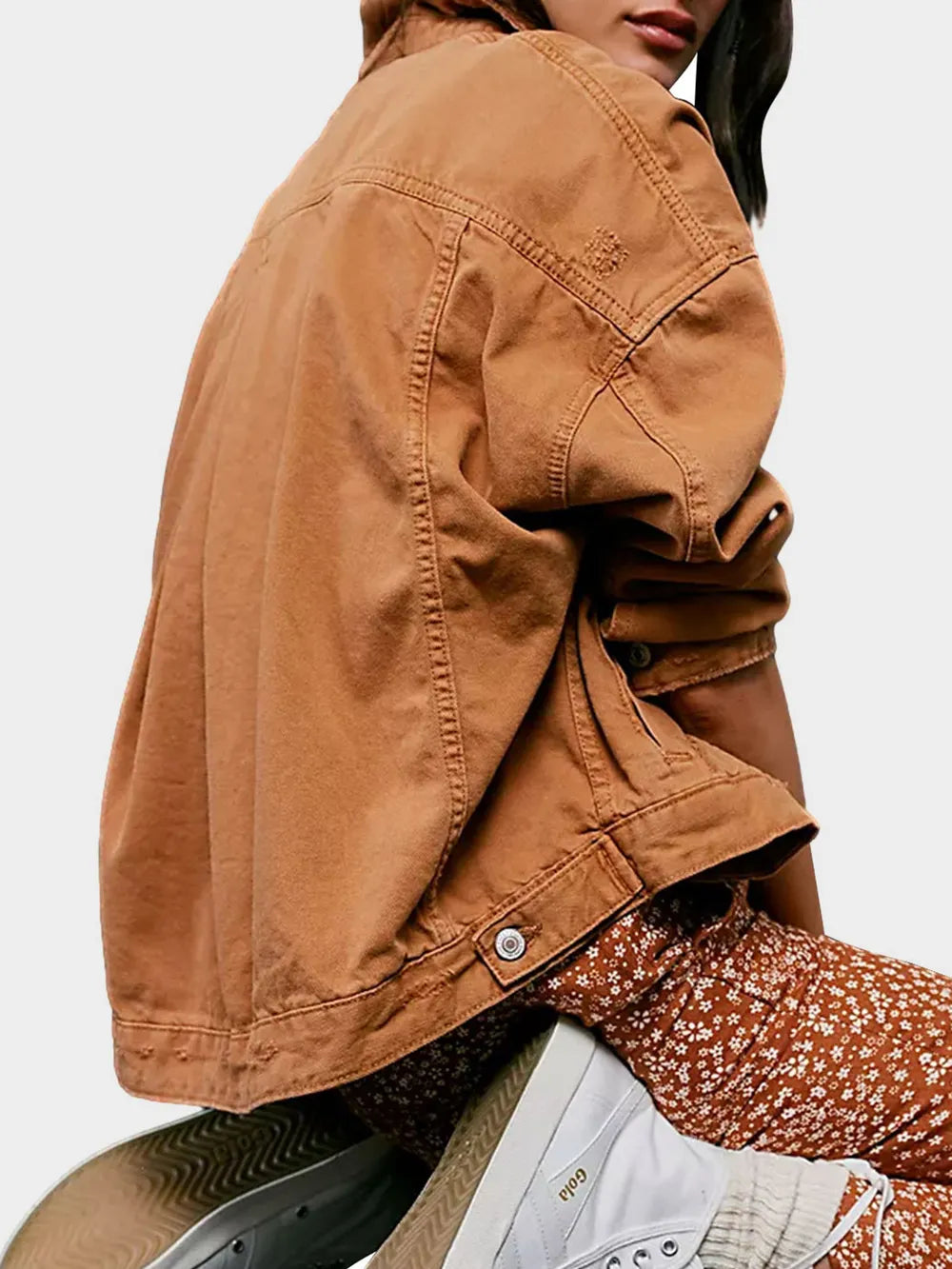 Button Up Drop Shoulder Denim Jacket | Denim Jackets Daverri Fashions