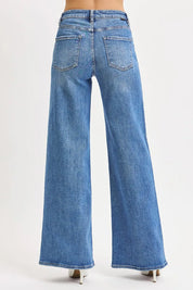 RISEN Full Size High Rise Wide Leg Jeans Plus Size | Jeans Daverri Fashions