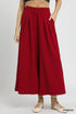 Umgee Elastic Waist Wide Leg Pants CRIMSON Pants