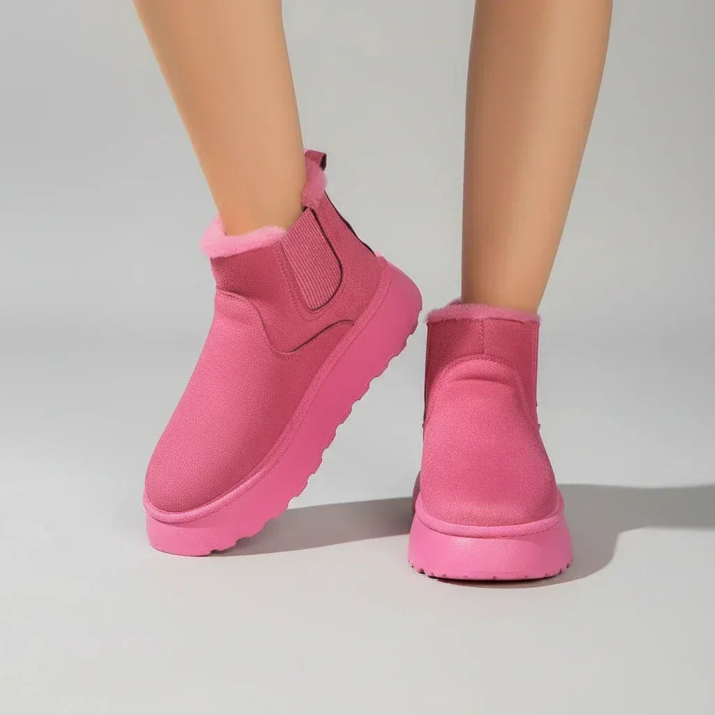 Round Toe Platform Ankle Boots - DAVERRI FASHIONS