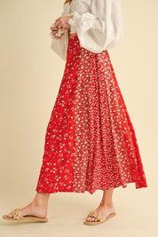 Aemi + Co Floral Elastic Waist Maxi Skirt | Maxi Skirts Daverri Fashions