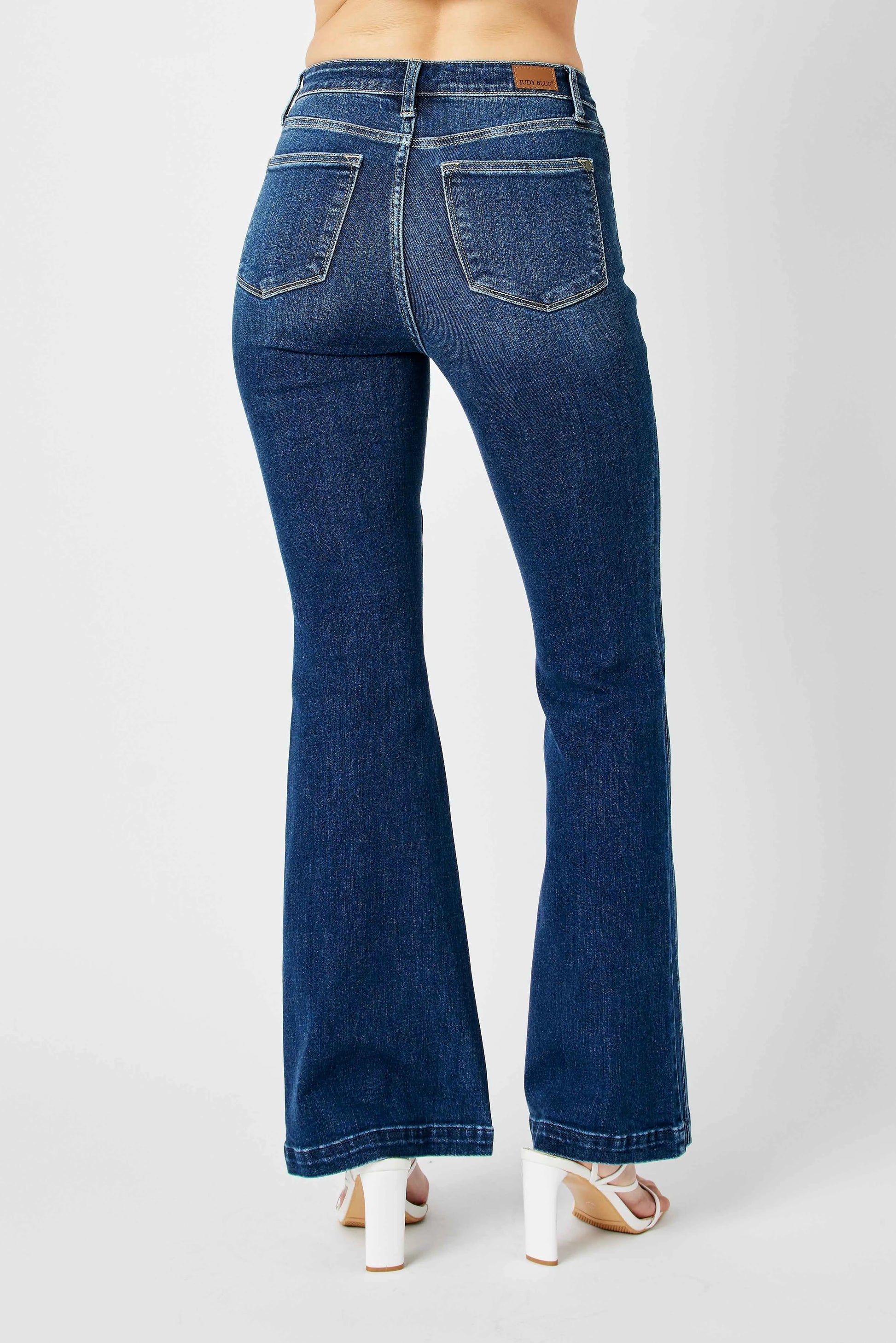 Judy Blue Full Size Hw Angled Side Seam Detail Flare Jeans Plus Size Jeans
