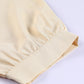 Beige satin-like 3/4 sleeve for women’s oversized button-up shirt