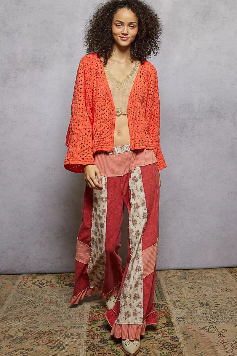 POL Open Front Cardigan with Crochet Patterns | Cardigans Daverri Fashions