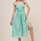 SO ME Smocked Sleeveless Casual Everyday Dress With Slit