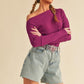 Aemi + Co One Shoulder Long Sleeve Knit Top