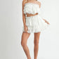MABLE Ruffle Layered Crop Top and Mini Skirt Set Outfit Sets