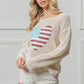 BiBi Sequin American Flag Heart Knit Cover-Up Cover-Ups