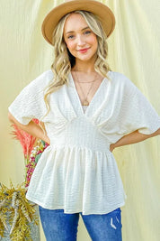And The Why Textured and Soft V Neck Casual Top | Tops Daverri Fashions
