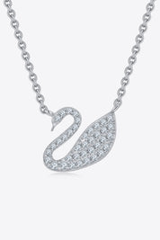 Silver One Size Moissanite Swan 925 Sterling Silver Necklace | Silver Necklaces Daverri Fashions