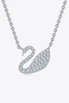 Moissanite Swan 925 Sterling Silver Necklace - DAVERRI FASHIONS