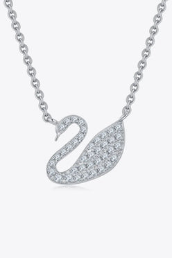 Moissanite Swan 925 Sterling Silver Necklace - DAVERRI FASHIONS