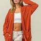 BiBi Open Front Drop Shoulder Cardigan with Pockets Orange-Red Cardigans