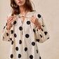 BiBi Polka Dot Exaggerated Balloon Sleeves Blouse - DAVERRI FASHIONS