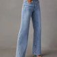 High Waist Straight Jeans with Pockets - DAVERRI FASHIONS