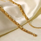 18K Gold-Plated Three Layered Necklace - DAVERRI FASHIONS