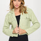 Coalition LA Snap Down Cropped Hooded Jacket - DAVERRI FASHIONS
