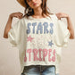 BiBi off-white oversized stars and stripes patchwork t-shirt