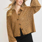 Umgee Crochet Button Down Knit Cardigan OATMEAL Cardigans