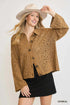 Umgee Crochet Button Down Knit Cardigan OATMEAL Cardigans