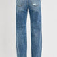 RISEN Full Size Distressed Wide Leg Jeans Plus Size