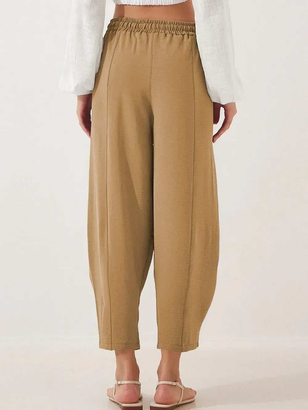 Full Size Drawstring Cropped Jogger Pants Plus Size - DAVERRI FASHIONS