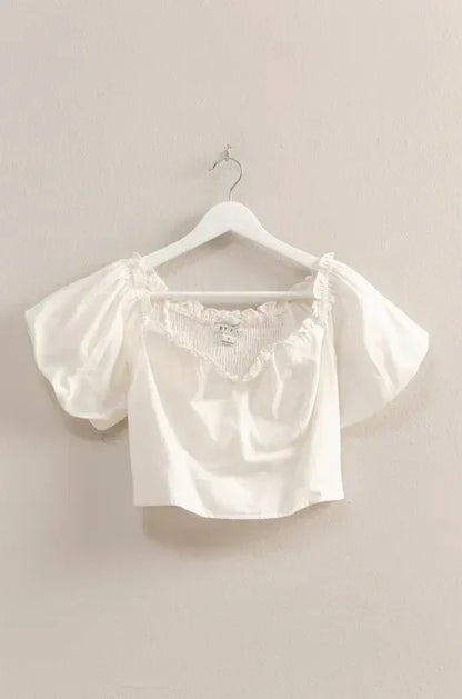 HYFVE Puff Sleeve Sweetheart Neck Top - DAVERRI FASHIONS