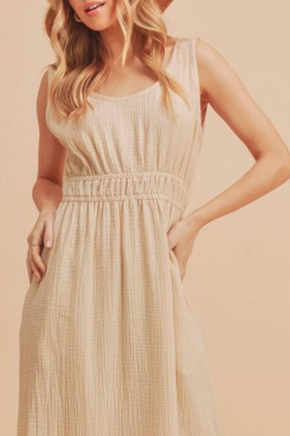 Aemi + Co Side Slit Round Neck Sleeveless Tank Dress | Tank Dresses Daverri Fashions