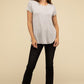 Flowy Round Hem Rayon Short Sleeve Top T-Shirts