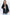 American Bazi Distressed Frayed Hem Denim Jacket Black M