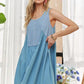 ADORA Decorative Button Sleeveless Babydoll Dress Babydoll Dresses