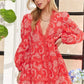ADORA Puff Sleeve Floral Dress Mini Dresses