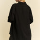 Davi & Dani Crinkled Jacquard Button Down Shirt Tops