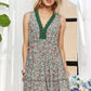 ADORA Lace Detail V-Neck Sleeveless Mini Dress Dark Green Mini Dresses