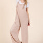 BOMBOM Wide Leg Ribbed Overalls with Pockets Overalls