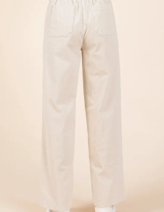 Mittoshop Corduroy Back Elastic Waist Pants | Daverri Fashions